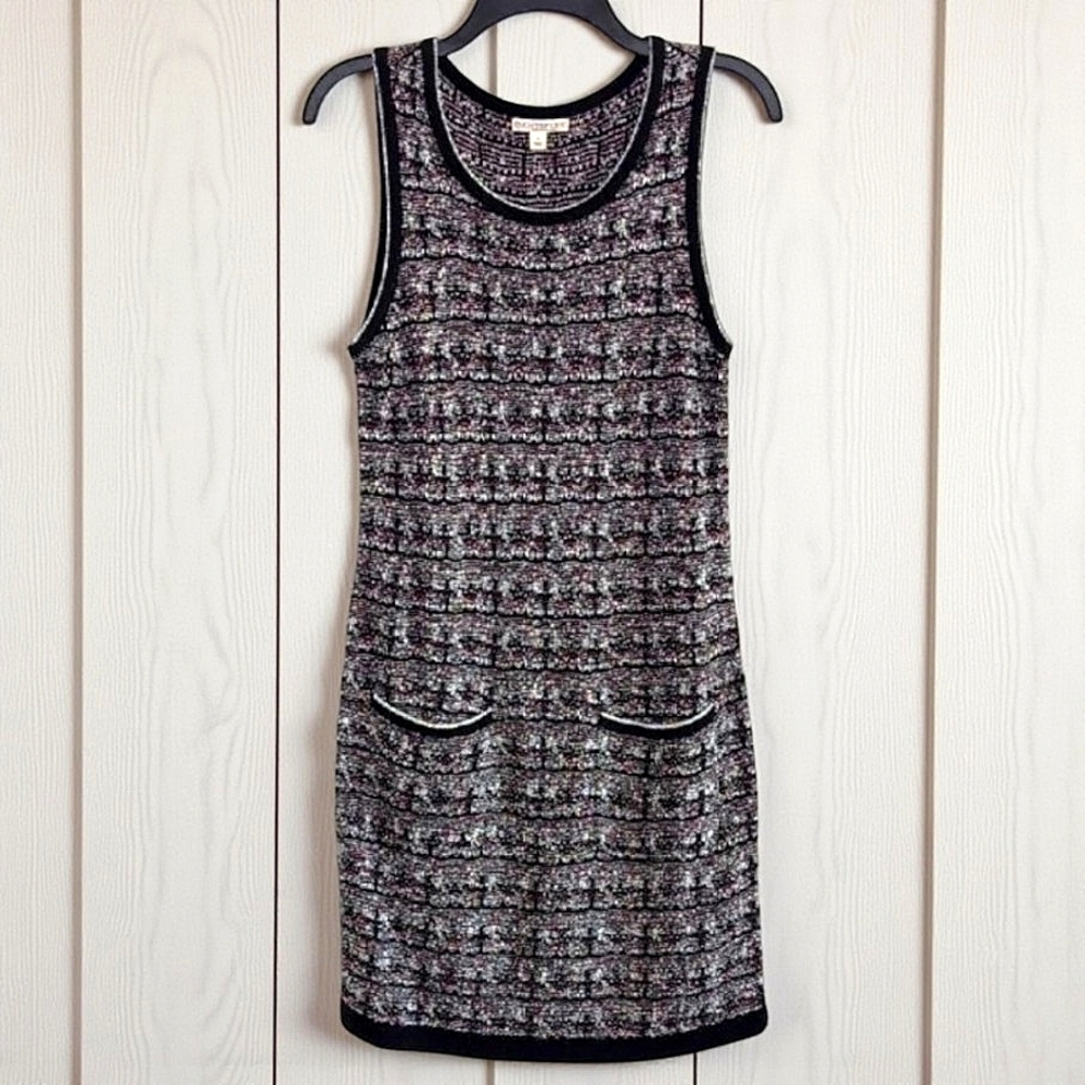 Eva Mendez New York & Company Multi-Color Knit Tank Sweater Dress w Pockets M